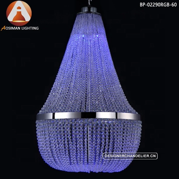 Clear Impero Crystal Ceiling with LED GU10 Bulb Mixed Color