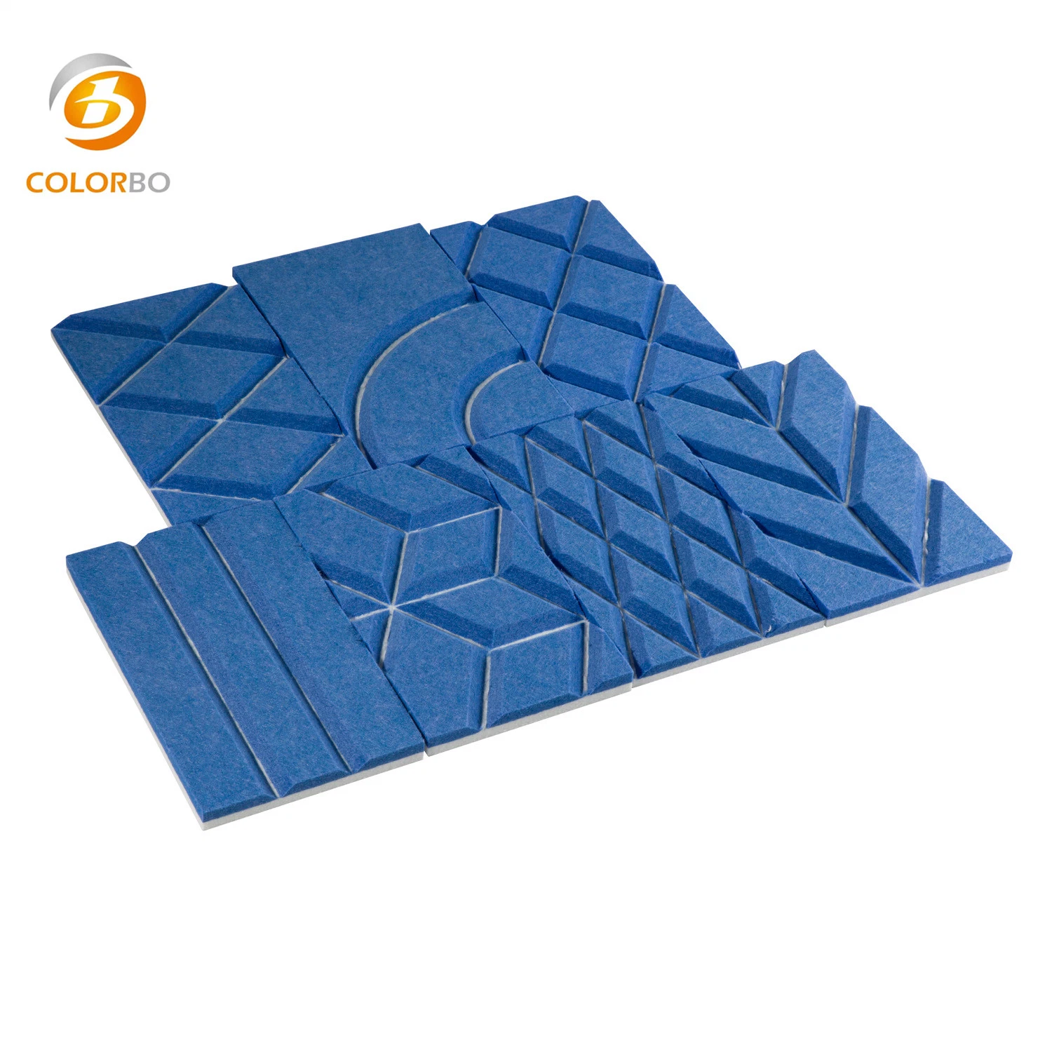 CBA08 Royal Blue Sound Absorption Class A Fire Retardant Interior Material Wall 12mm Panel