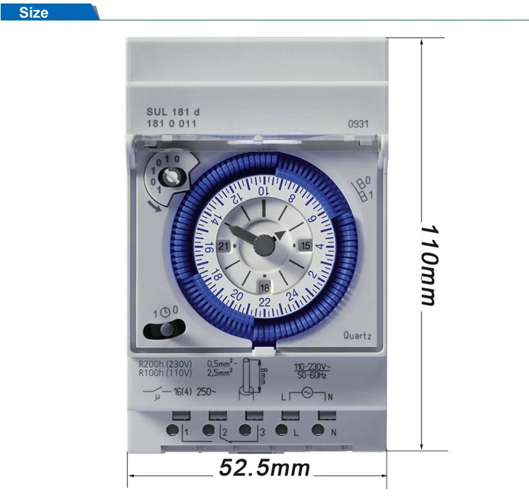 24 Hour Time Range AC 230V Sul181d Electronic Mechanical Time Switch