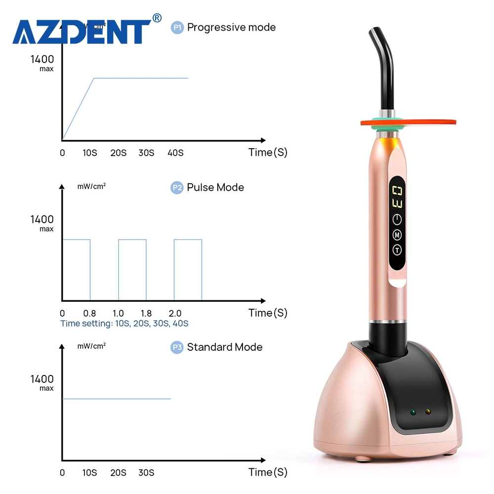 2022 New Azdent Dental Cordless Classic LED Dental Curing Light with Three Modes CV-215-I