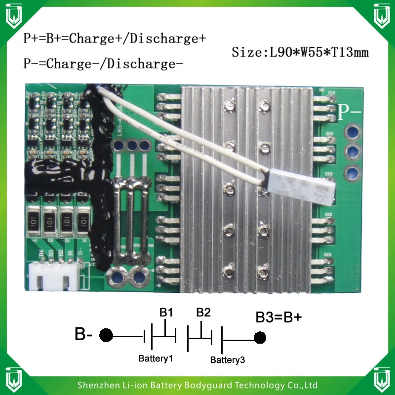 بطارية Lithium LiFPO4 BMS 3s 12.6 فولت 16.8 فولت 18650 لوحة الدوائر الكهربائية