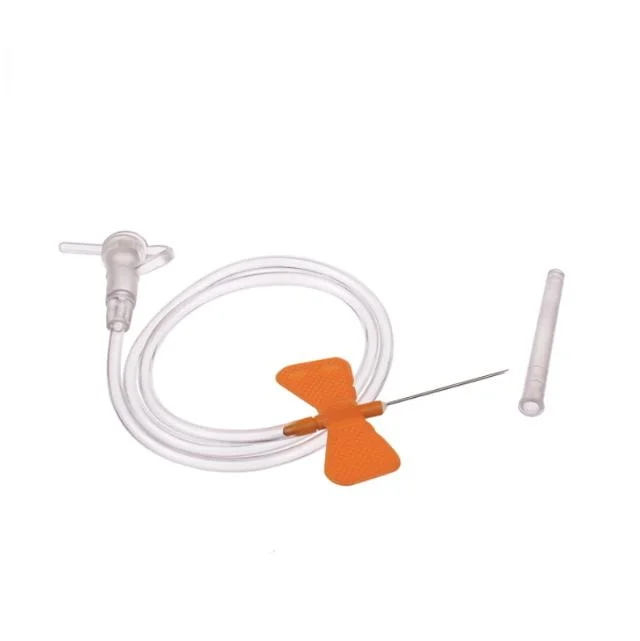 Safety Steriledisposable Medical Assembled Blood Collection Needle System, Safety Scalp Vein Set+Luer Adapter+Holder, Single PE Package