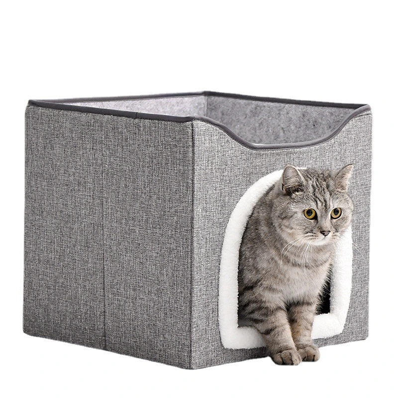 Double-Layer Cat House, Warm in Winter, Removable and Washable, Fully Enclosed, Easy to Clean, Four Seasons, Universal, Large Foldable Pet Cat House
