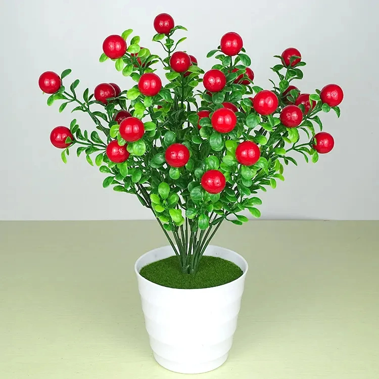 Nordic Simulation petite fleur plastique plantes en pot intérieur de bureau à la maison Salle de séjour, bureau, décoration, fleurs artificielles