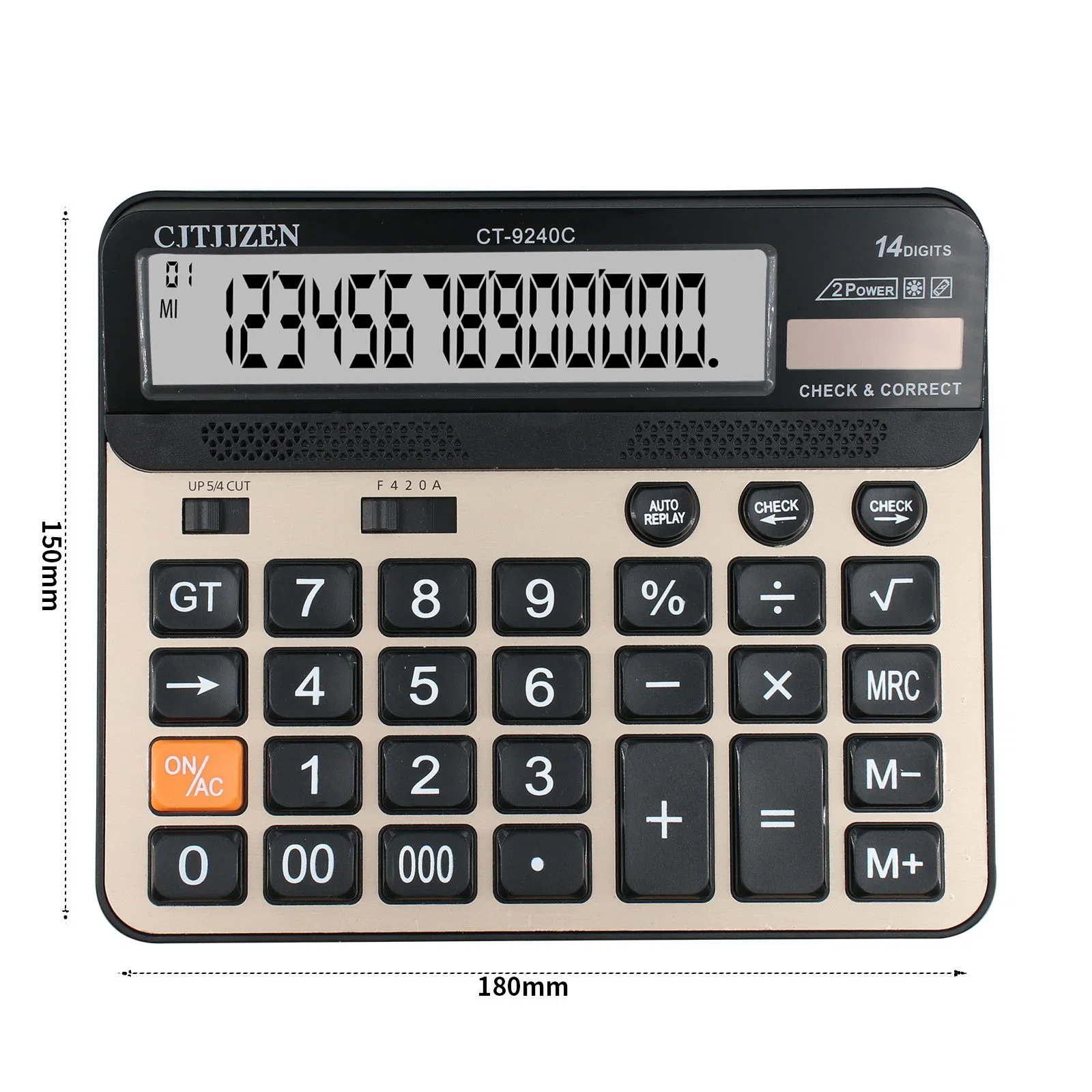 Wholesale/Supplier Custom 14 Digits Desktop Calculator Professional Calculator with Autoplay Function