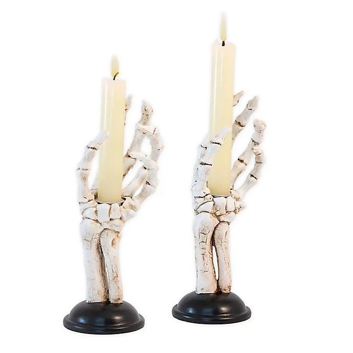 Cool Cheap Custom Skeleton Hand Tea Light Taper Candle Holder