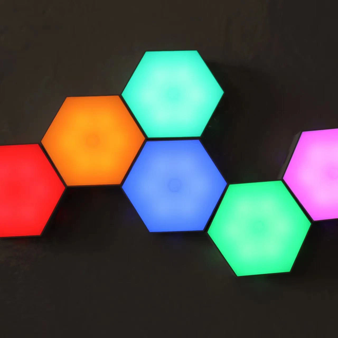 Smart RGB LED Hexagonal Quantum Touch Wall Light with Remote Control for Wedding Home Christmas Decoration