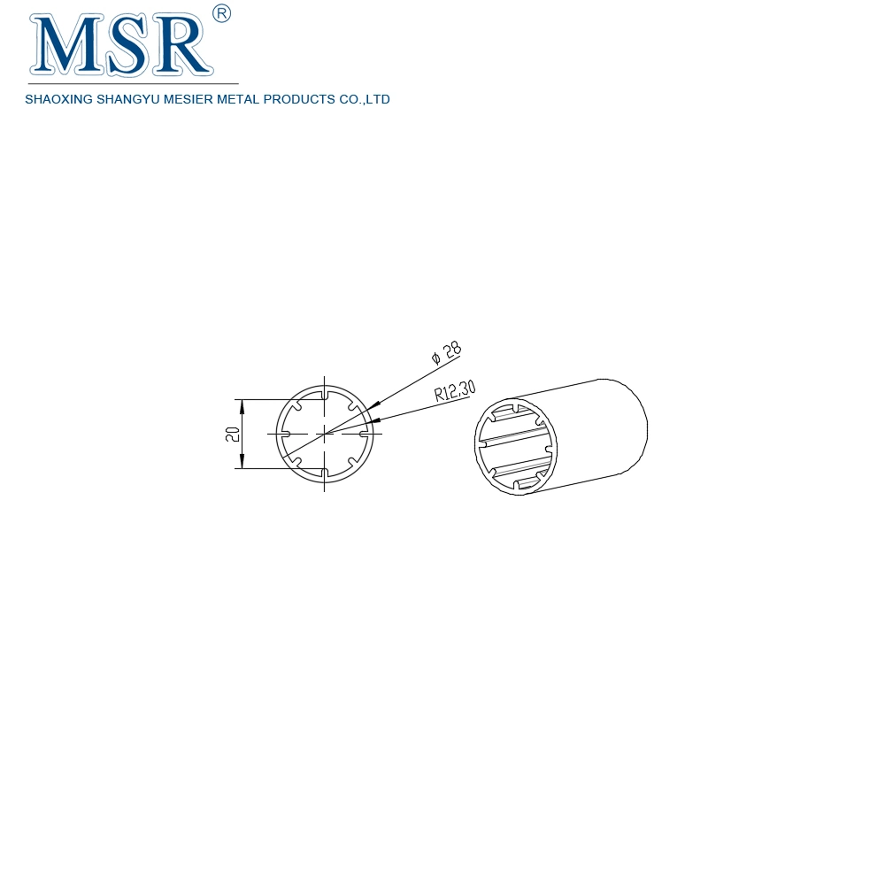 D28f Aluminium Tube for Connecting T Slot Aluminium Profile