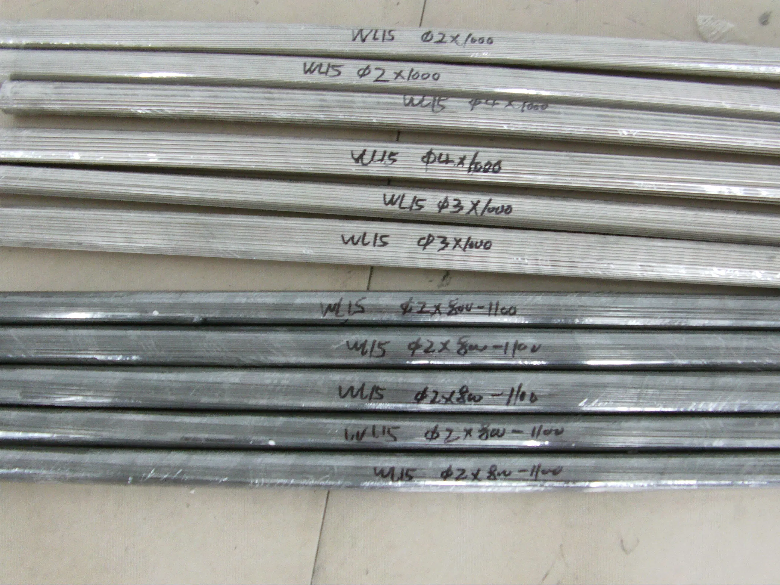 Dia1.0, 1.2, 1.6, 2.0mm 99.95% Pure Welding Tungsten Rods