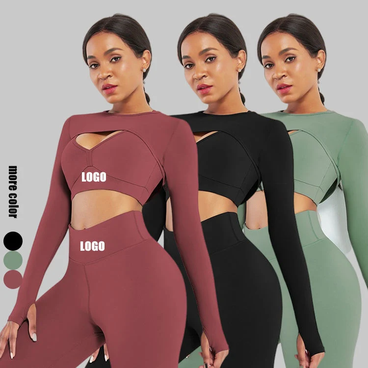 OEM/ Custom Logo New Listing 3 Plain Color Quick Drying Yoga Set Two Piece Set Ladies Tracksuits Yoga Set Suit