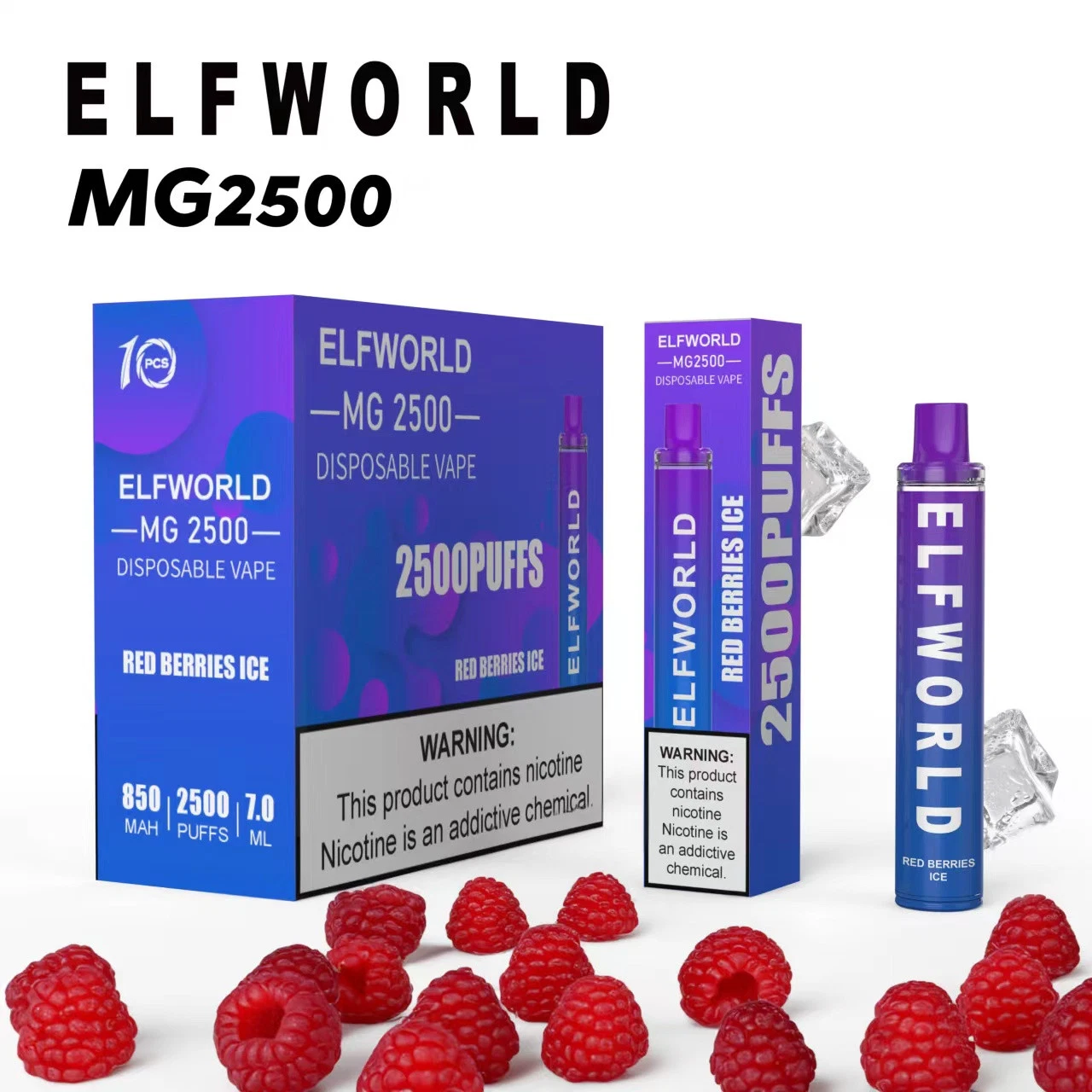 Prix de gros Stylo Vape Jetable 2500 Puff Elfworld Mg avec Différents Arômes