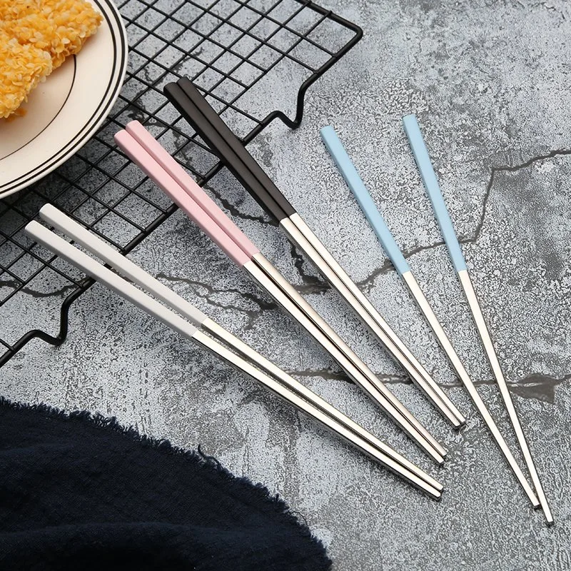 Japanese Custom Logo Stainless Steel 304 Colorful Metal OEM Chopsticks