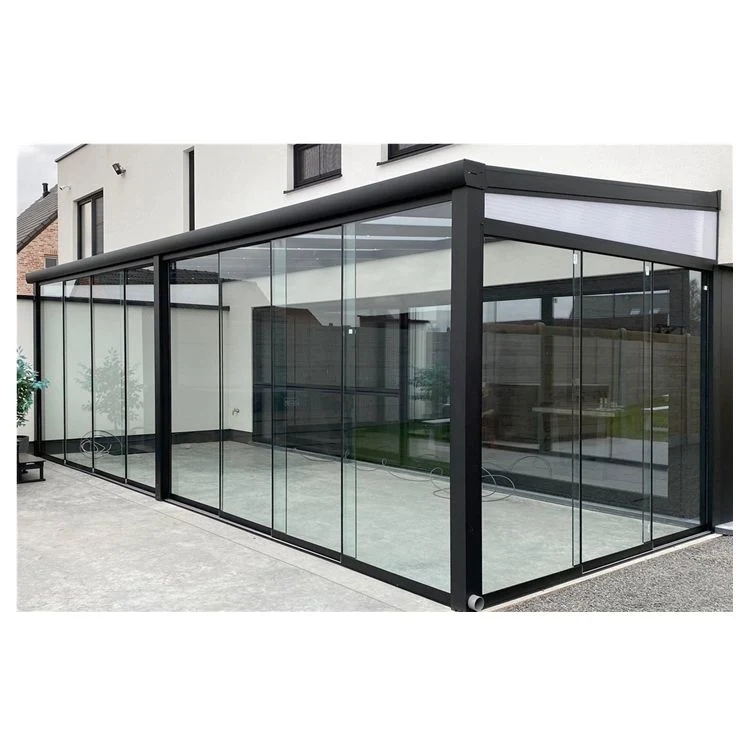 Garden Outdoor Sun Shelter Aluminium Glass Houses Sunrooms for Villa Garden Greenhouse