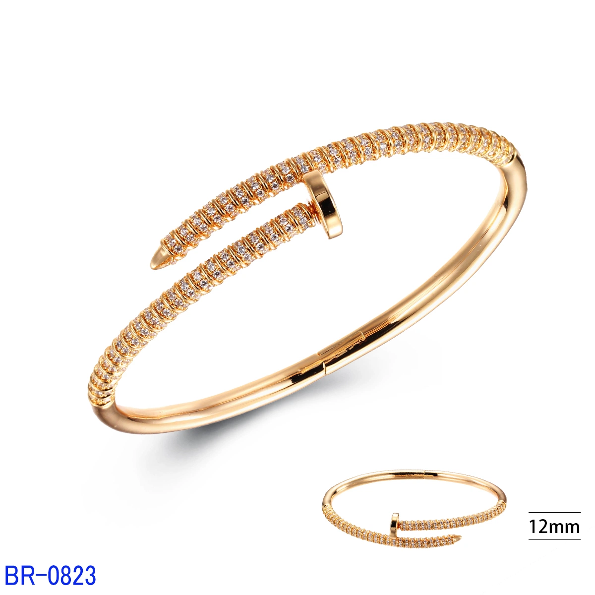 Wholesale/Supplier Silver Brass Copper Fashion Jewelry Cubic Zirconia Bangle for Women