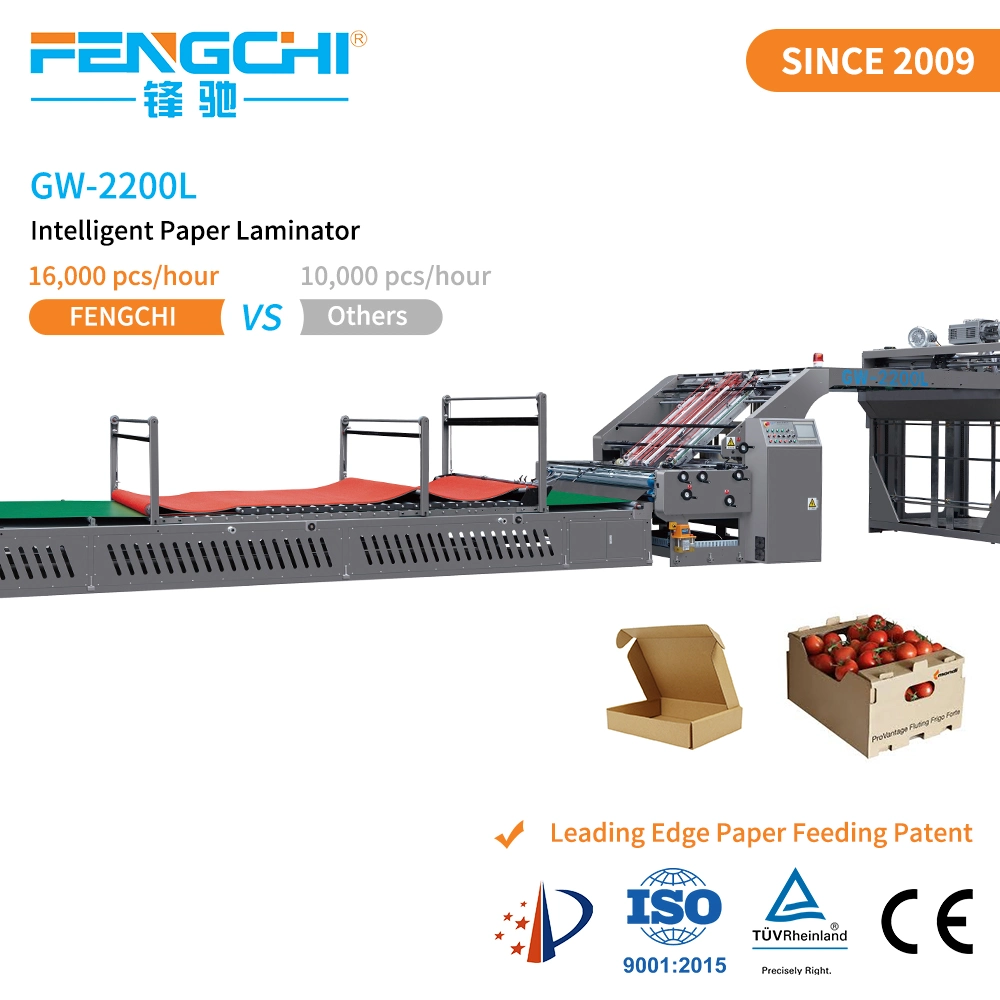 Intelligent Automatic Gw-2200L Paper Flute Lamination Machine for High Speed Laminating