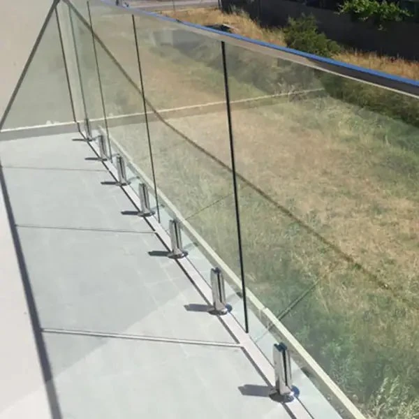 Balcon escalier piscine Réglable côté face au mur de verre d'ergot de montage parapet