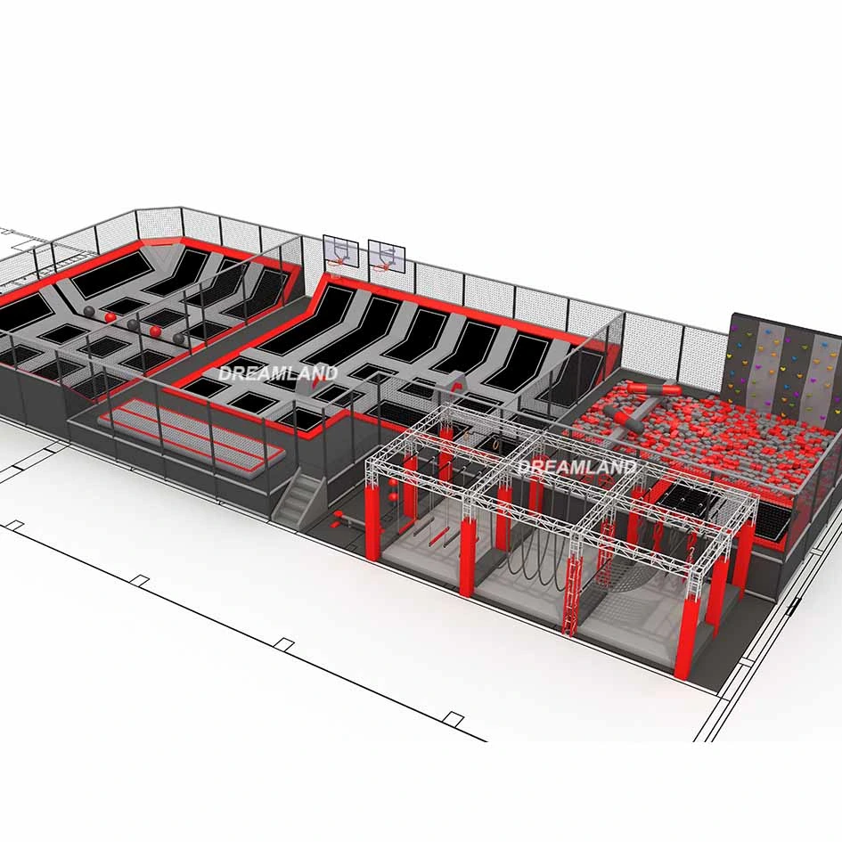 Neuer großer Indoor Trampolin Park mit Kinder Sportausrüstung Spielplatz Vergnügungspark