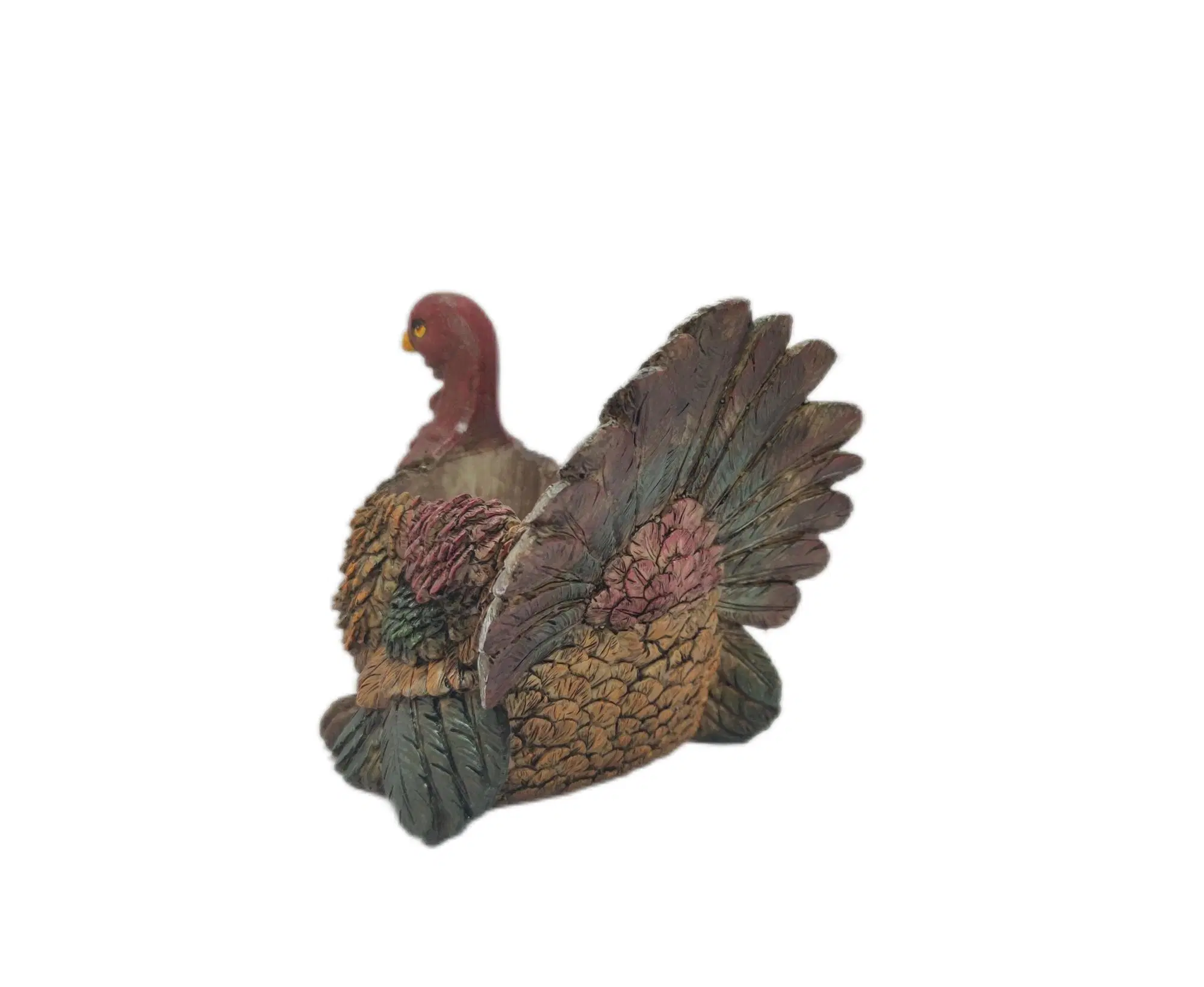 Resin Crafts Thanksgiving Harvest Tableware Fall Decor Handmade Polyresin Turkeys Statue