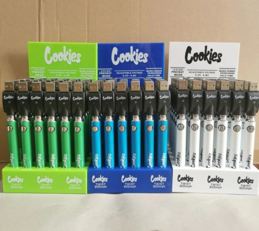 350mAh Preheat 510 Thread Cookies Slim Twist Vape Pen Battery Oil Cartridge Rechargeable Battery