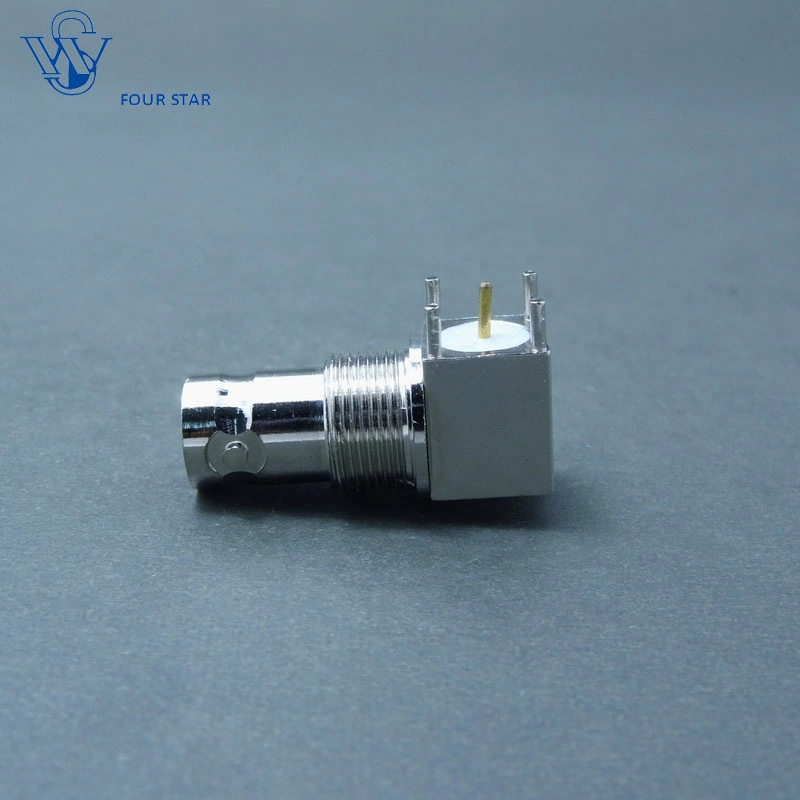 Durable RF Coaxial BNC Female Jack Bulkhead Right Angle Connector for PCB Mount