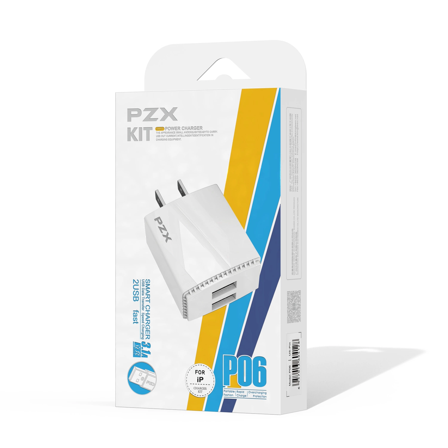 Kit de charge rapide pour téléphone mobile Pzx P06 Android&amp;Lightning&amp;Type C.