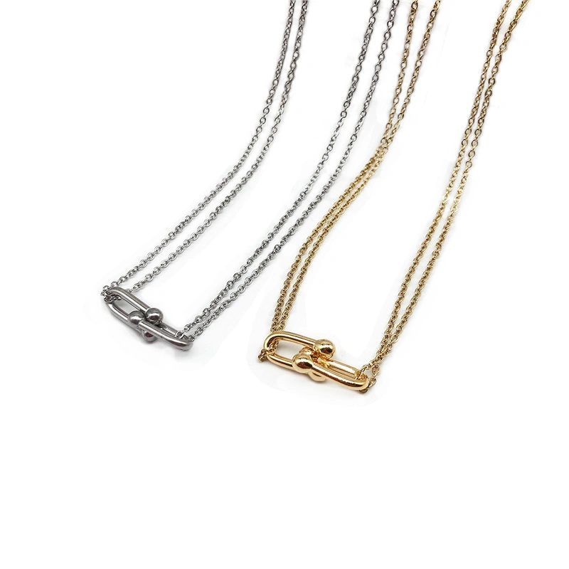Manufacturer Customized 2023 New High-Quality Fashion Jewelry Wholesale/Supplier Waterproof Chain Stainless Steel Gold-Plated 18K Gold Necklace Neck Chain