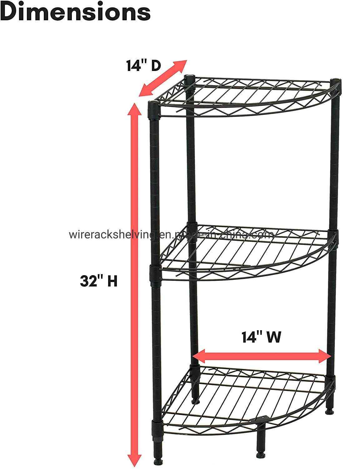 Chrome Wire Simply Corner Unit with 3 to 5 Tier for Expand Your Life