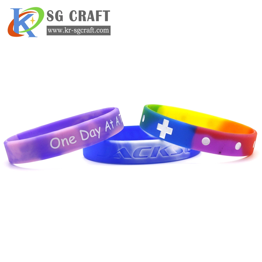 N° 1 personnalisée Rainbow Bracelet Bracelet en silicone avec le meilleur service