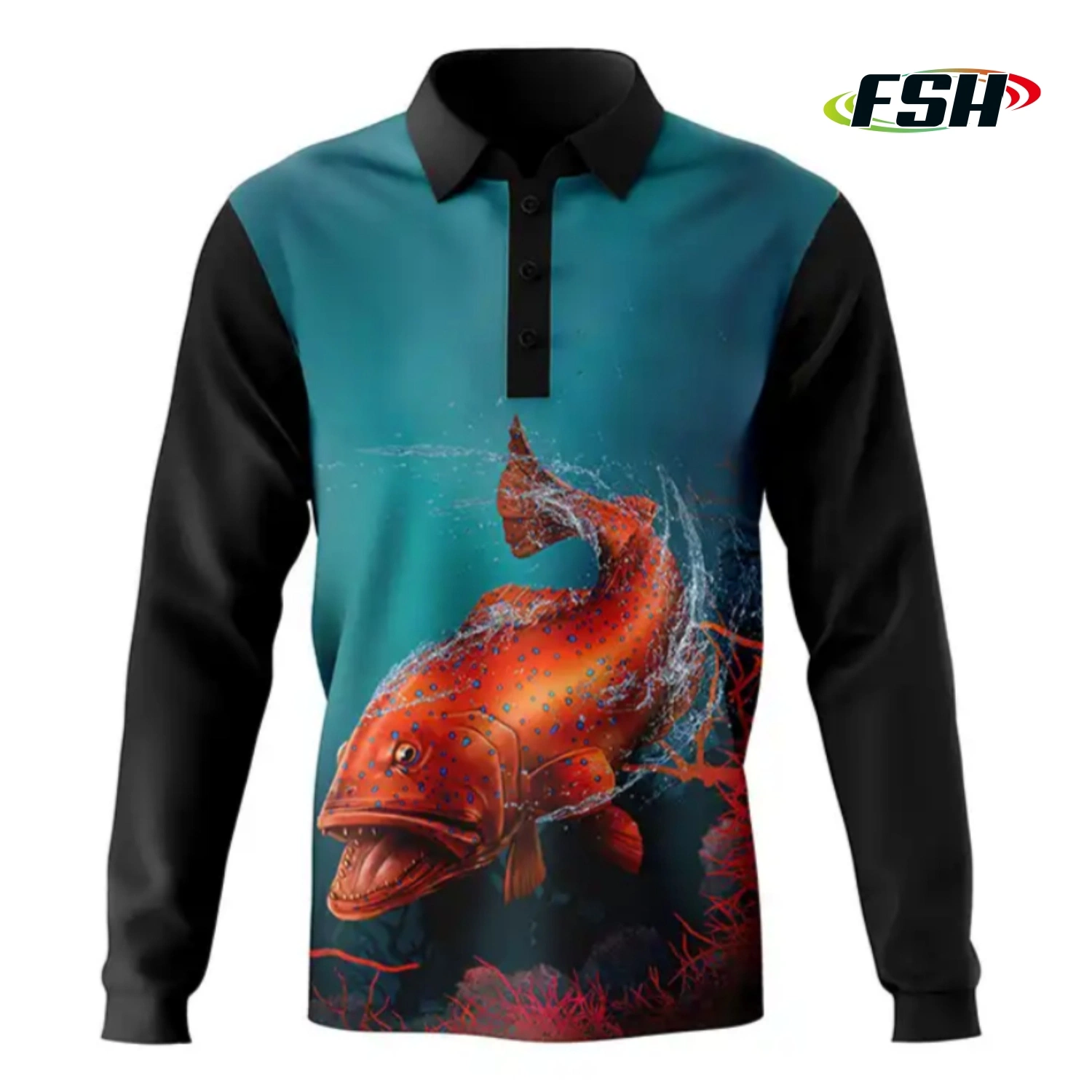 2023 Wholesale/Supplier Professional Custom UV Quick Dry Fishing Shirts Long Sleeve Polo