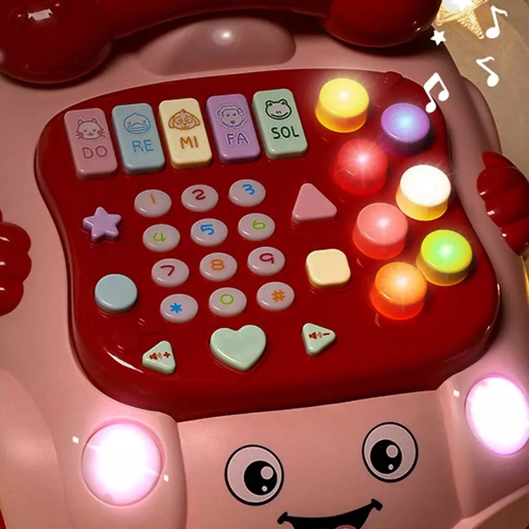 Early Learning Whack a Mole Electric Piano Simulation Ziehen Sie ziehen Linie Telefon Auto Lustige Musik Licht Baby Telefon Spielzeug