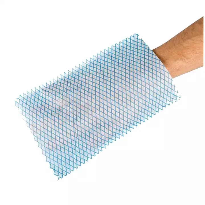 Disposable Nonwoven Patient Washing Fingerless Mittens Square Shape Europe Size