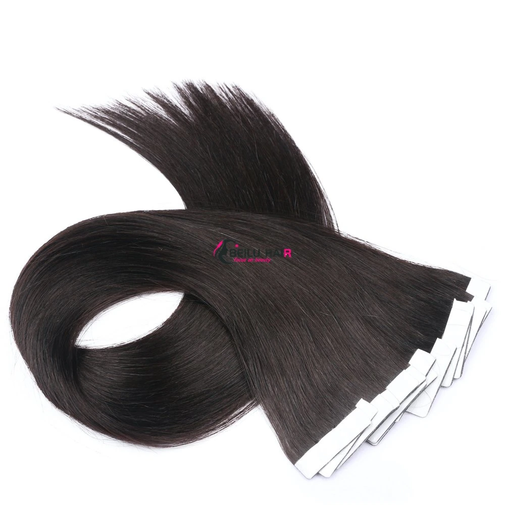 Double Drawn Russian Human Hair Tape Hair Extension Natural Remy Cuticle Tape in Hair Extension