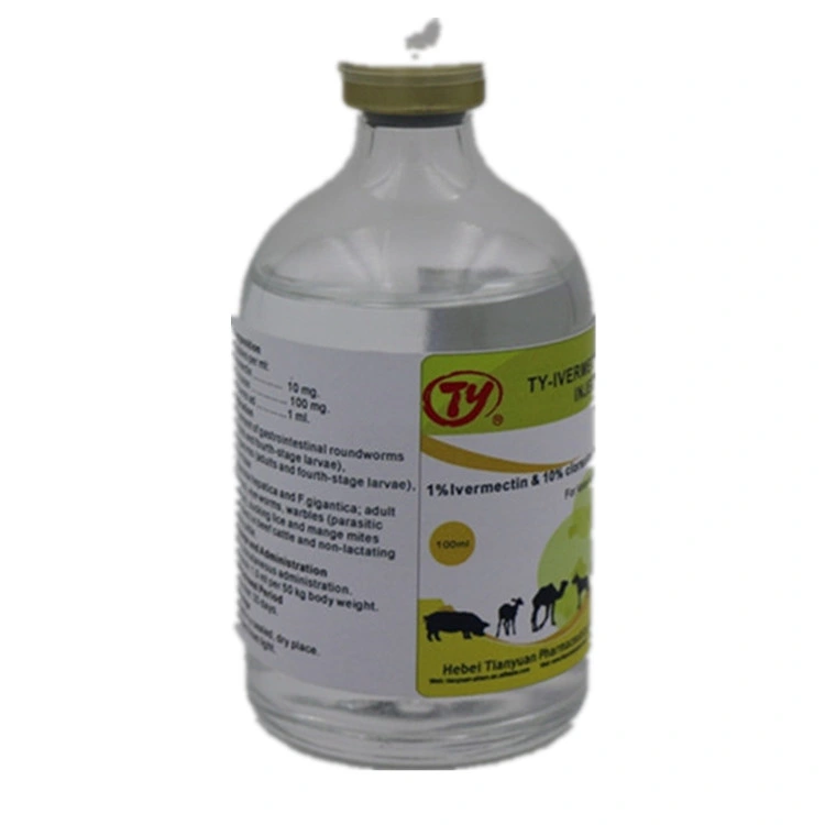 Ivermectin 1% and Clorsulon 10% Injection Veterinary Medicine GMP Pharmaceutical Manufacturer for Animal Livestock Sheep Cattle Pig