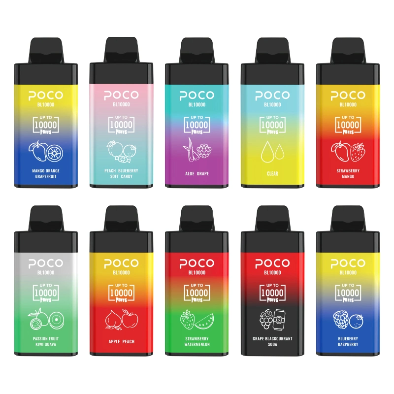 Hotsale Poco 10000bouffées Bar avec 20ml de capacité Vape acceptent les échantillons jetables