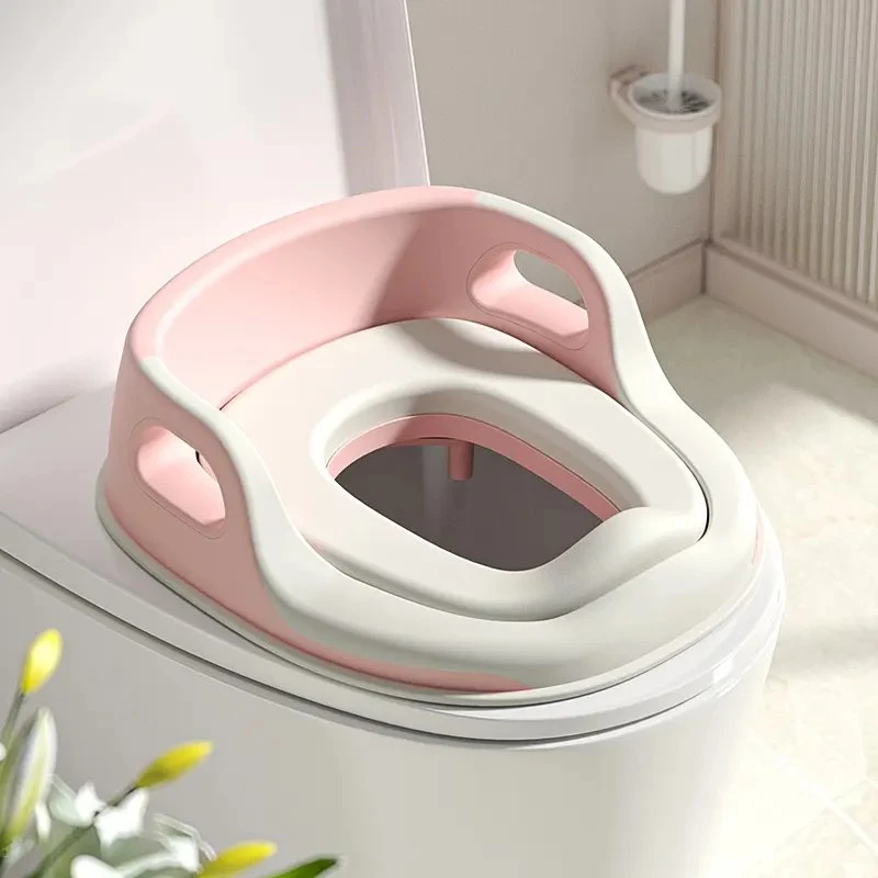 Siège d'entraînement portatif pour toilettes de bébé doux avec poignées Ovale rond