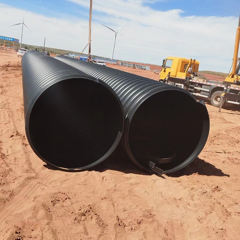 300mm reforzado de HDPE Tubería de drenaje de corrugado espiral con correa de acero/ el tubo de HDPE