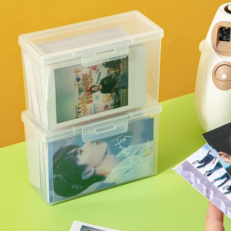 Photo Storage Box Dustproof Plastic Storage Box Sundries Conbtainer