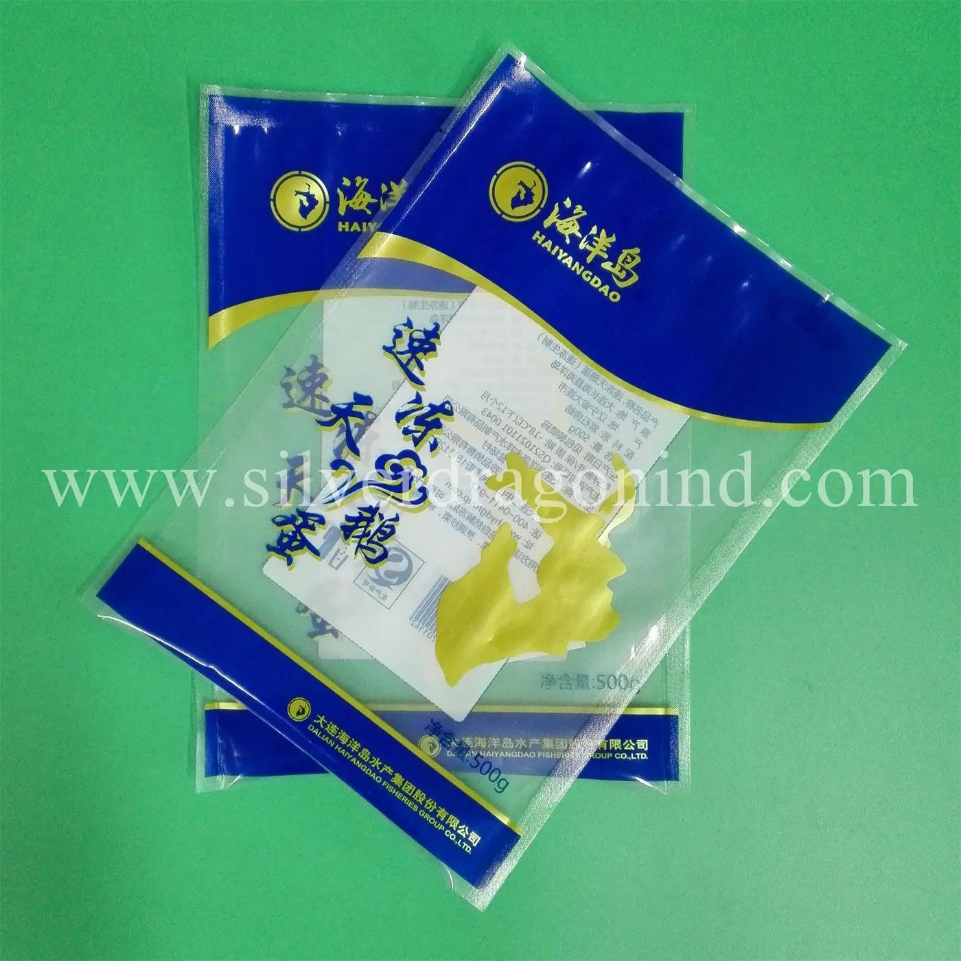 Three-Sides Sealed Vacuum Food Packing Bag for Grease Food
