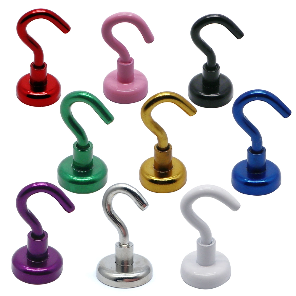 Tedamag Colorful Super Strong Powerful Neodymium Pot Handbag Magnetic Hook Magnet Hanger Magnet Hooks