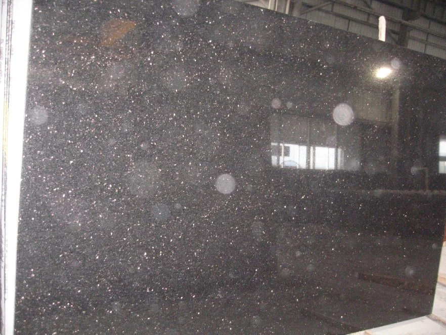 Black Galaxy Granite Natural Black Granite with Golden Spot Polished Big Slabs