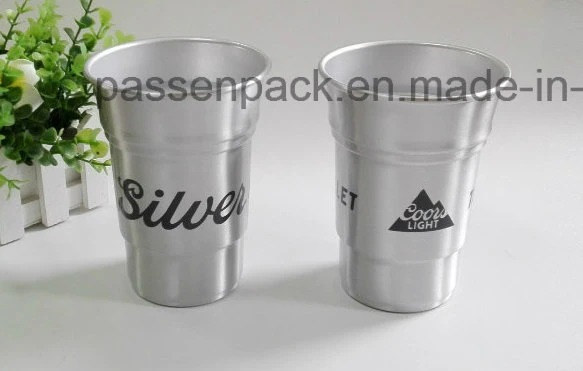 Fashion Silver Aluminum Mug Cup for Promotional Gift