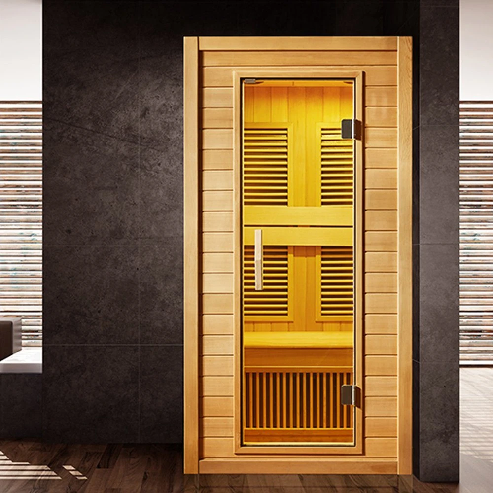 Custom Size Infrared Sauna Room Colorful LED Light Hotel Wooden Sauna Room