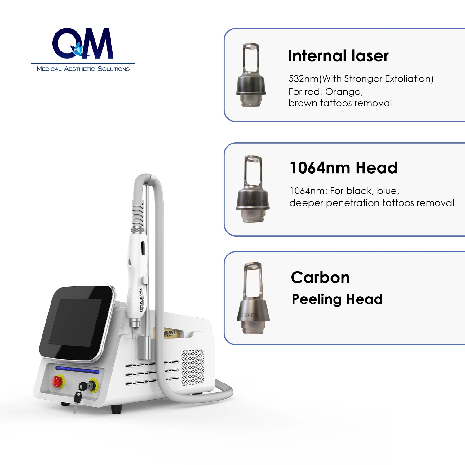 Q-Switched ND: YAG Laser Tattoo Removal Equipment Laser Beauty Instrument