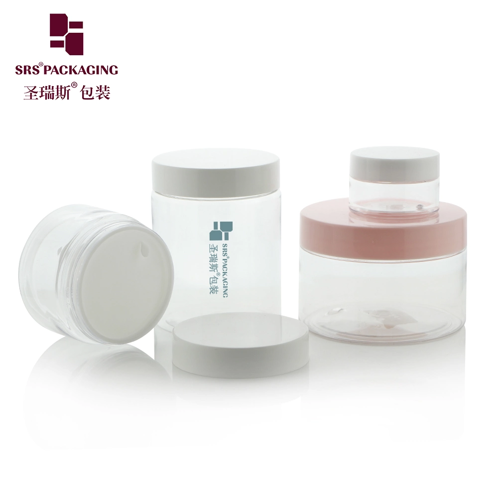 Pink Cap Jar PET Plastic Jar Set Clear Jar Container for Scrub for Body Bulk Price 30g 60g100g 150g 250g 300g 350g