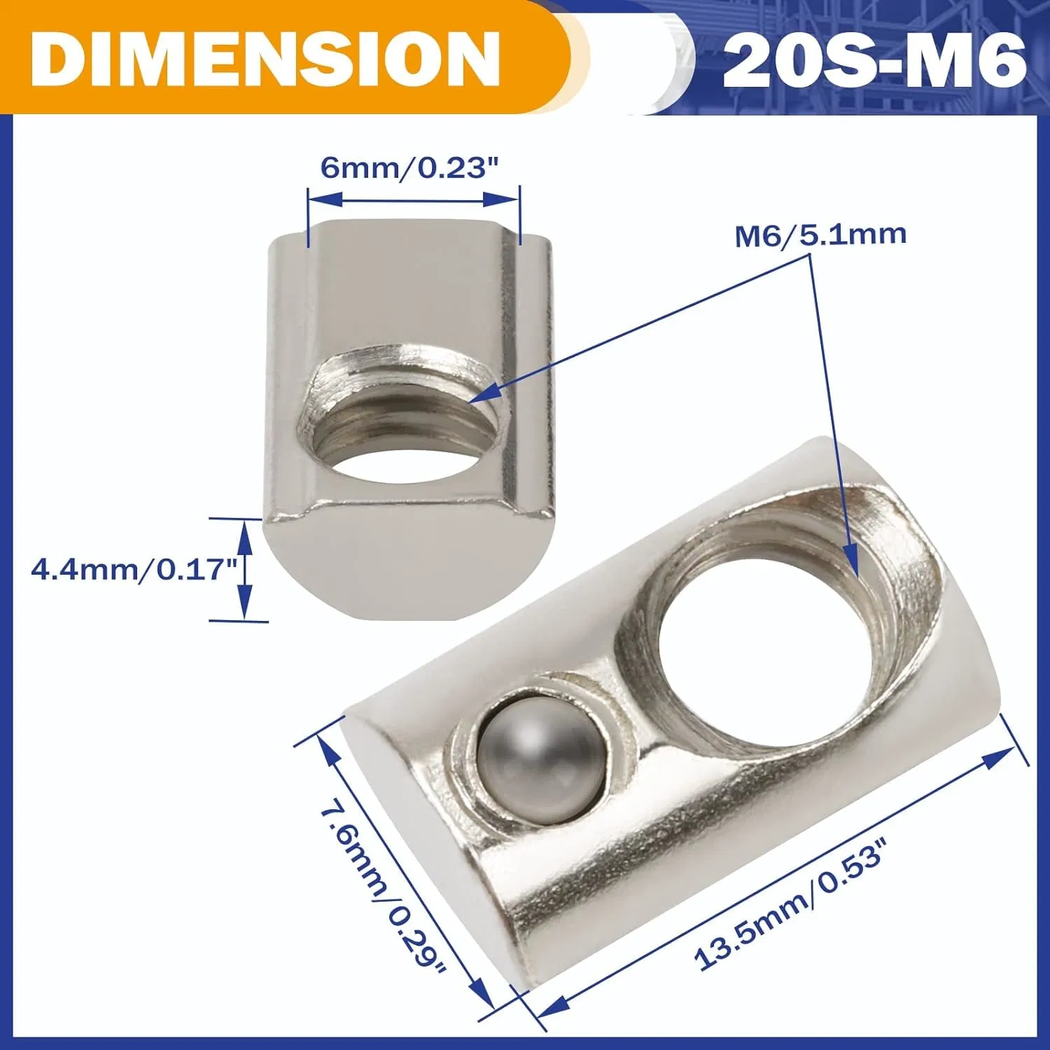 T-Shaped Slot Nut, Roll-in Spring Ball, Elastic Nut, Non-Standard Customization