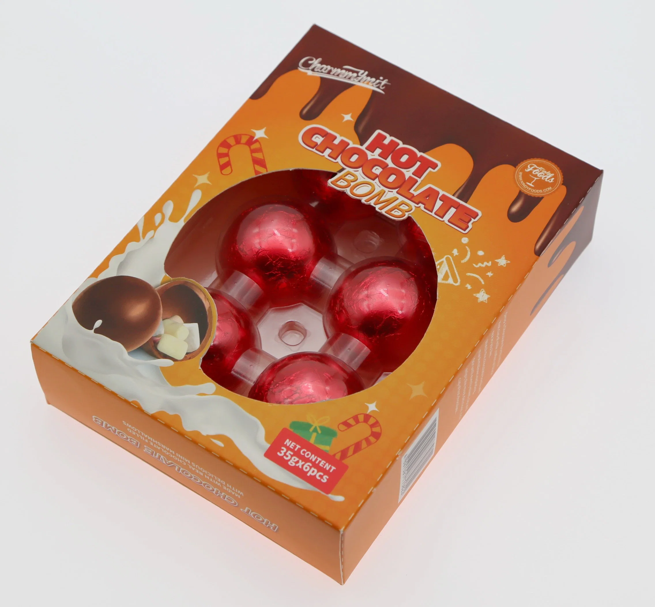 6PCS Window Box Hot Chocolate Bomb with Mini Marshmallow