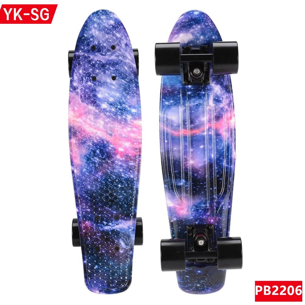 22" de plástico de skate Skate Board con LED se encienden las ruedas