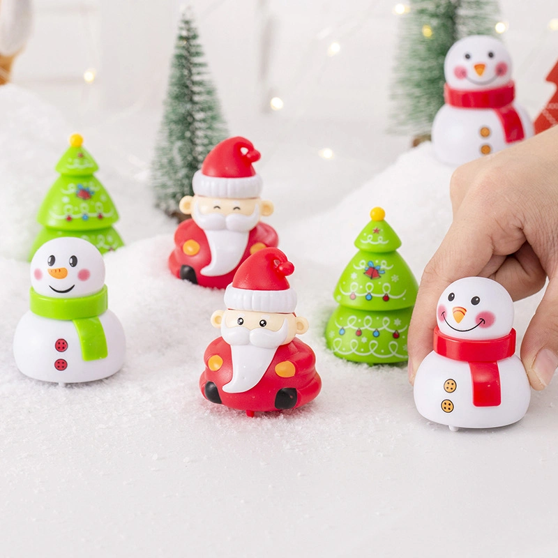 Cute Pull Back Cars Plastic Christmas Tree Snowman Santa Claus Theme Figure Toy Christmas Decoration for Christmas Stocking Stuffers