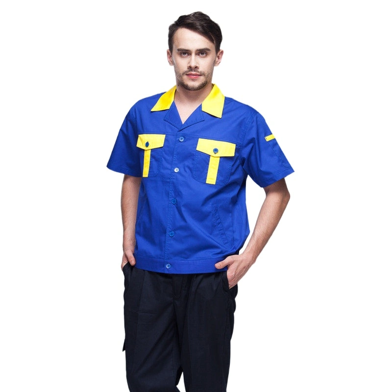High Quality Summer Workwear Uniform Mechanic Safety Breathable Work Shirts for Men and Women