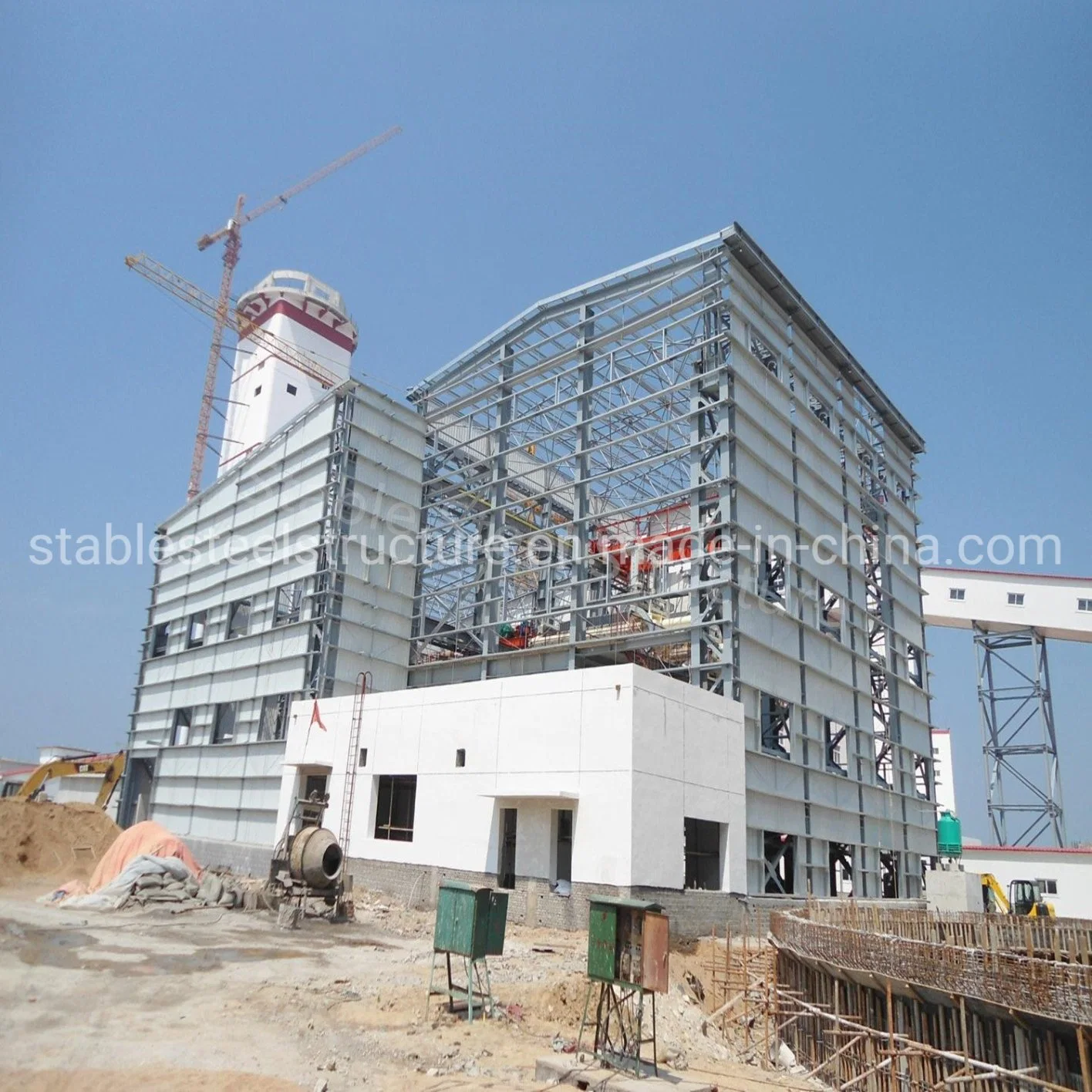 Vorgefertigte Stahlkonstruktion Baugebäude Metallhangar Halle Lager Prefab Stahlwerkstätte